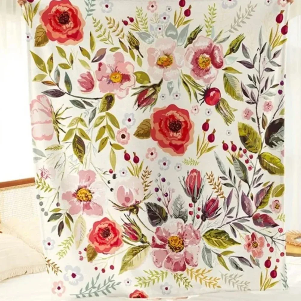 New Boho Floral Throw Blanket Bedspread Bedding - 50